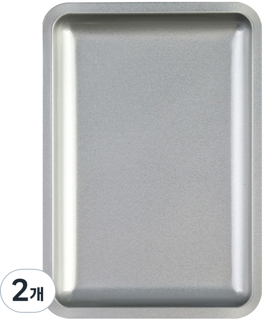 바르나 네일 사각 메탈 트레이, 2개, 실버