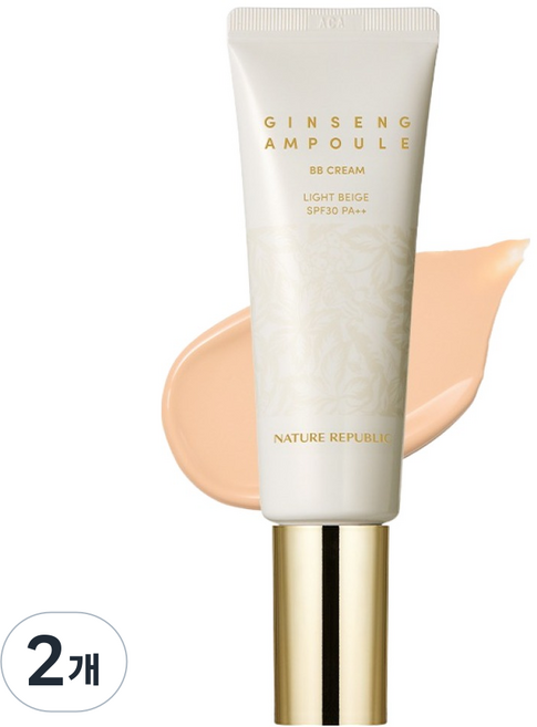 NATURE REPUBLIC 人參安瓶BB霜 SPF30 PA++, 01淺米色, 50ml, 2個