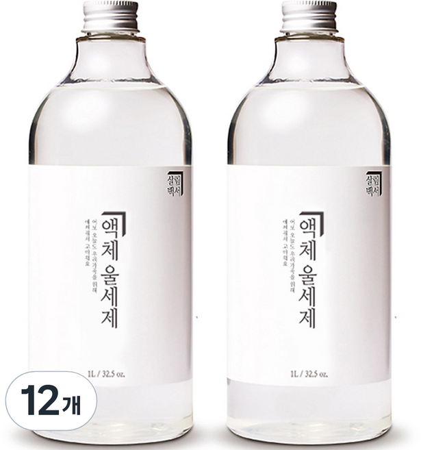 살림백서 액체 울세제 본품, 1L, 1개입, 12개