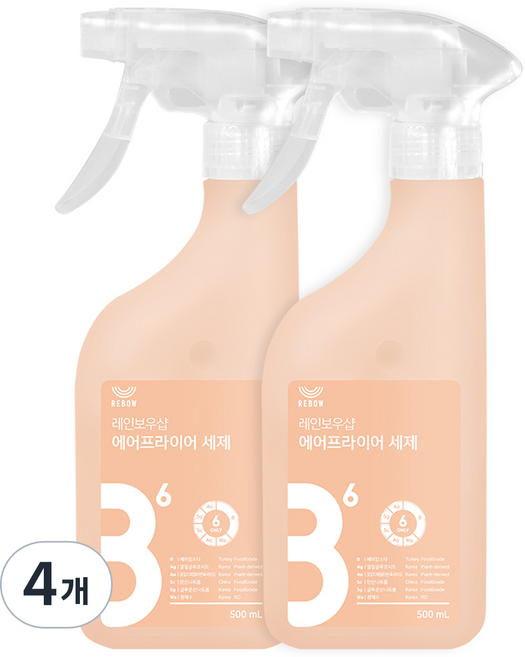 레인보우샵 에어프라이어 세제, 500ml, 4개