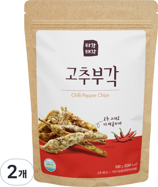 티각태각 고추부각, 100g, 2개