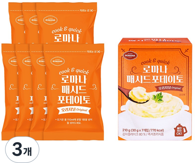 로마나 매시드 포테이트 7p, 3개, 210g