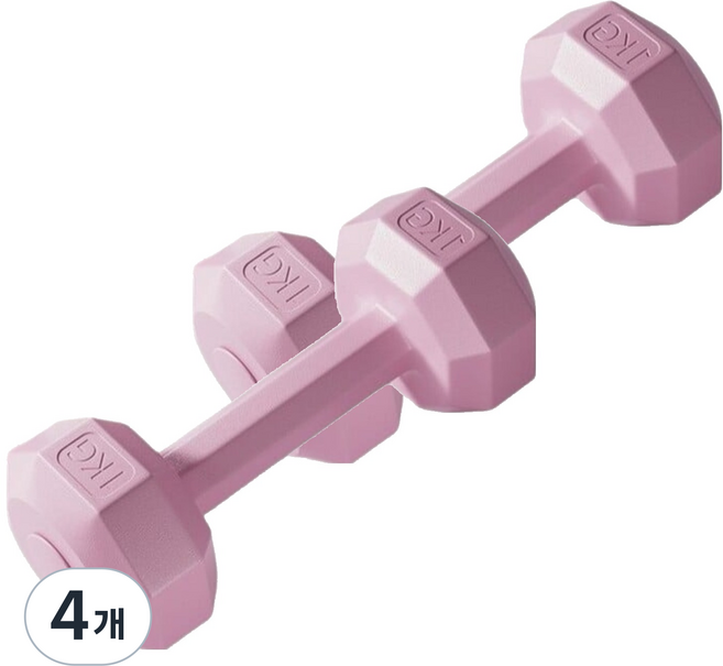 코레시스 예쁜 파스텔톤 홈트용 아령 핑크, 4개, 1kg