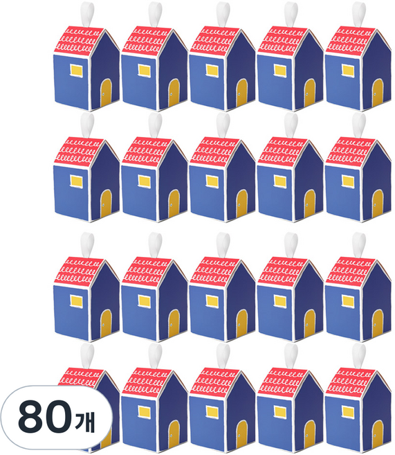 하우스 선물 박스 8.5 x 8.5 x 13.5 cm, 빨간지붕, 80개