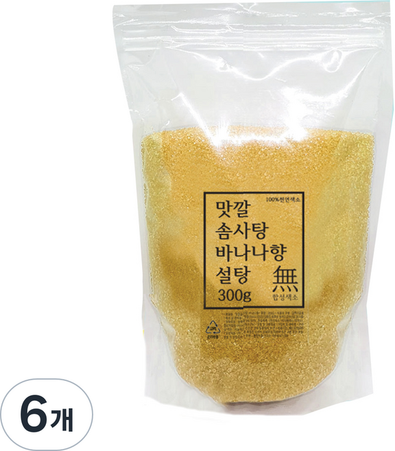 맛깔 바나나향 솜사탕 설탕 30인분, 300g, 6개