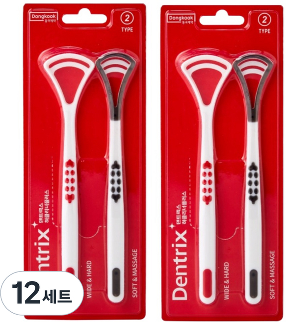 Dongkook 東國製藥 Dentrix 舌苔清潔器 Plus 7g x 2款組合, 12套