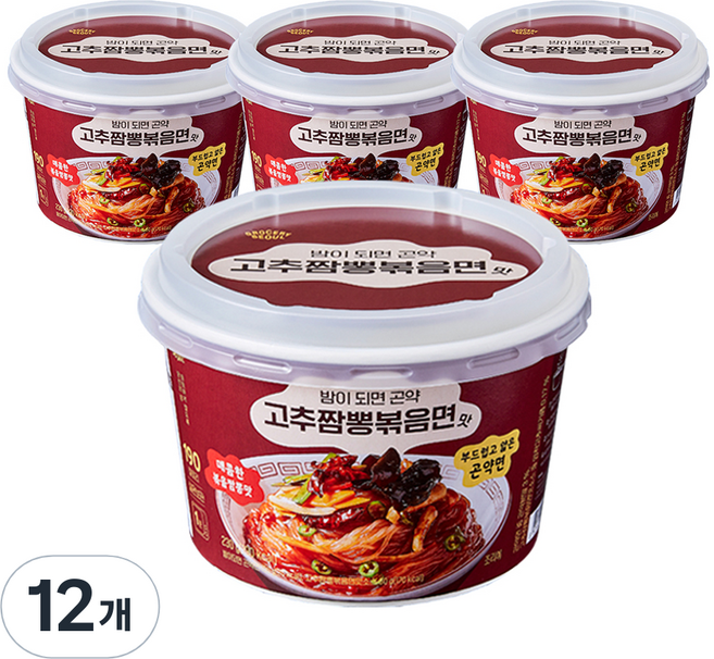 그로서리서울 밤이되면 곤약면 고추짬뽕볶음면맛, 230g, 12개