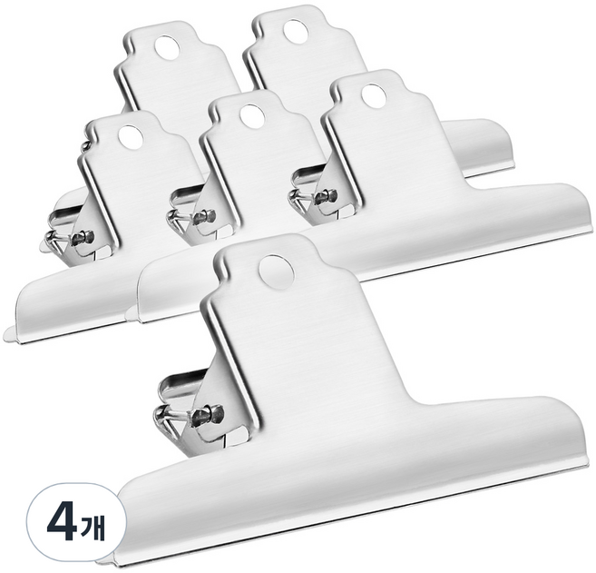 므라반 스테인리스 서류 집게, 10cm, 6개입, 4개