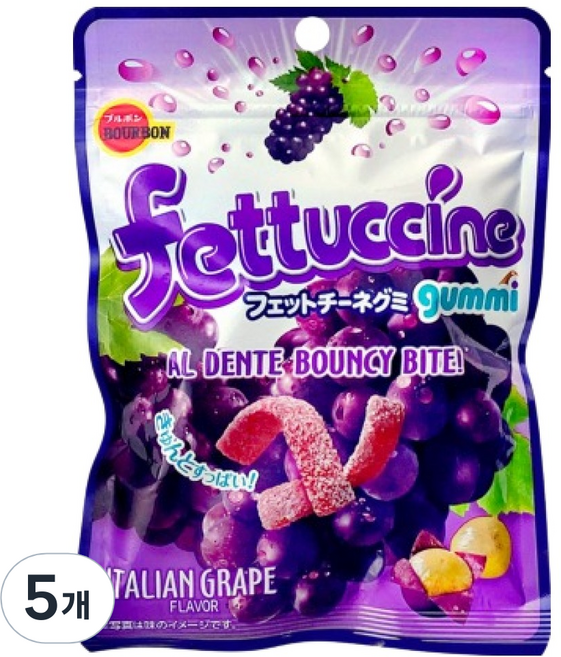 부르본 페투치니 젤리 포도, 5개, 50g