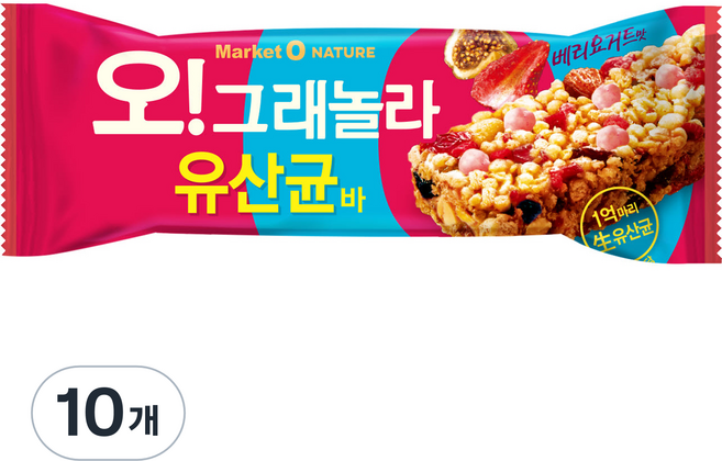 마켓오네이처 오 그래놀라 유산균바, 35g, 10개