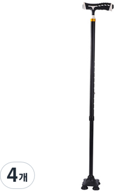 인체공학적 설계 지팡이, 블랙, 4개