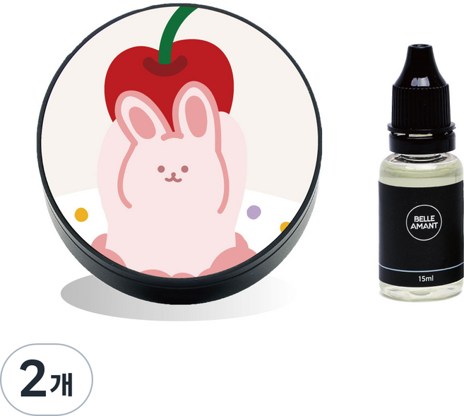 벨르아망 베어래빗케이크 차량용 방향제 래빗, 2개, 블랙베리앤베이