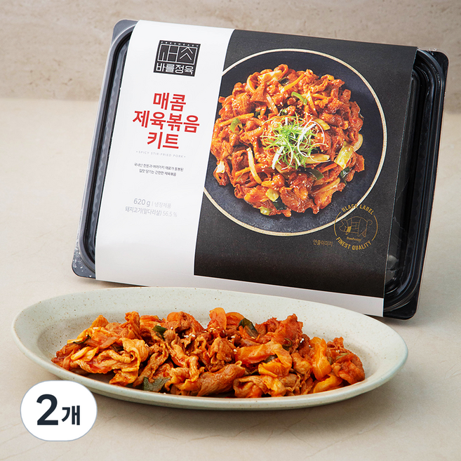 프레시지 바를정육 매콤 제육볶음 키트, 620g, 2개
