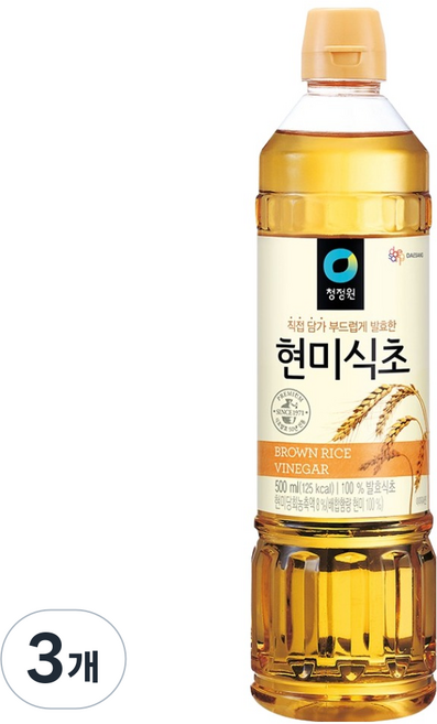 청정원 현미 식초, 500ml, 3개