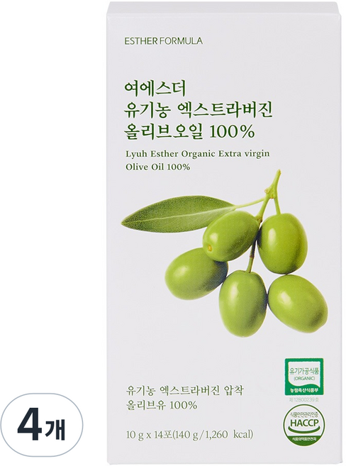 에스더포뮬러 여에스더 유기농 엑스트라버진 올리브오일 100%, 4개, 140g