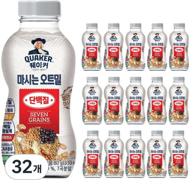 퀘이커 마시는 오트밀 단백질, 80g, 32개