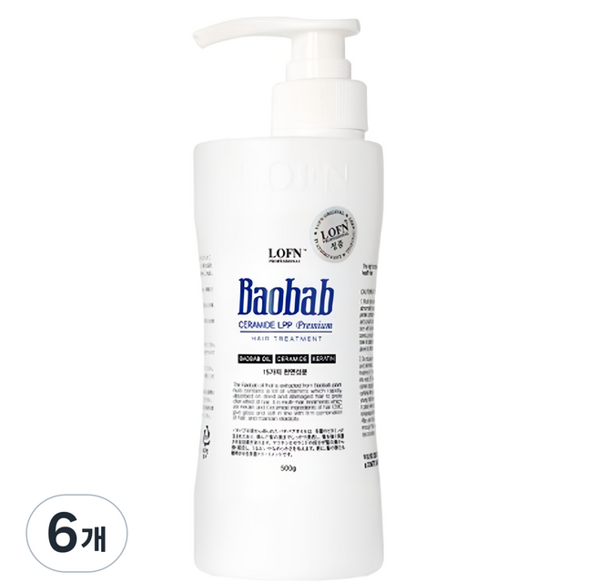 로픈 바오밥 세라마이드 엘피피 프리미엄 헤어 트리트먼트, 500g, 6개