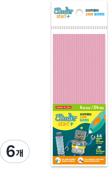 3Doodler Start Plus 線材, 粉紅色, 6個