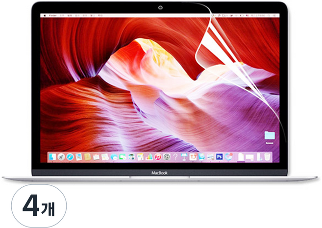 anyclear MacBook PET 簡易黏貼 螢幕保護貼, 4個