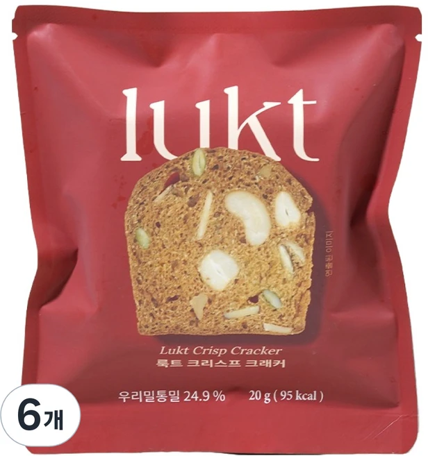 룩트 단백질 프로틴 우리밀통밀 크리스프 크래커, 20g, 6개 - 쿠팡