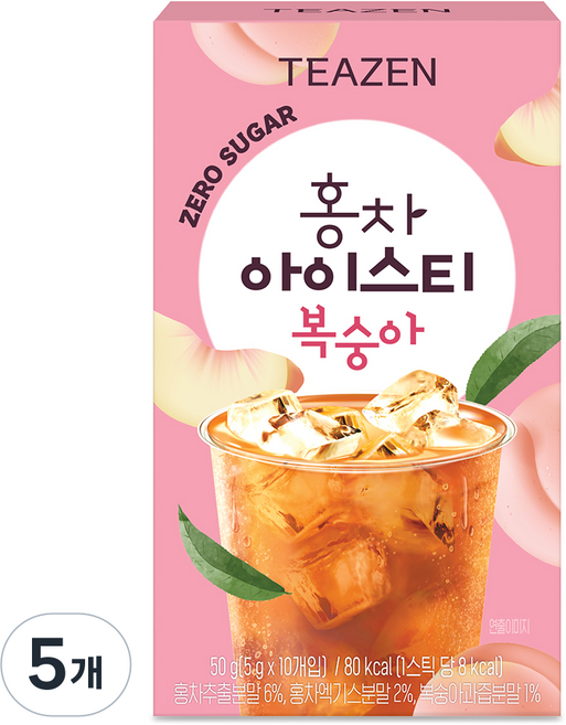 티젠 복숭아 홍차 아이스티분말, 5g, 10개입, 5개