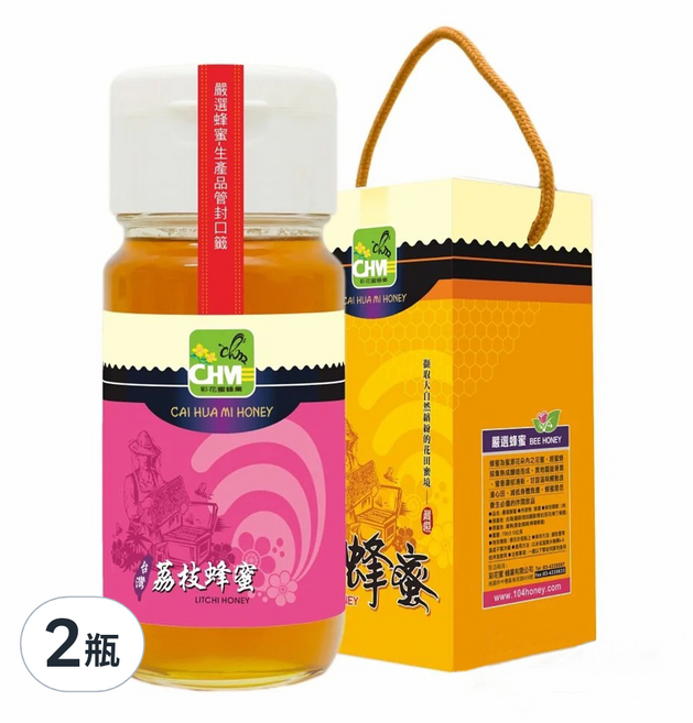 彩花蜜 台灣嚴選荔枝蜂蜜, 700g, 2瓶