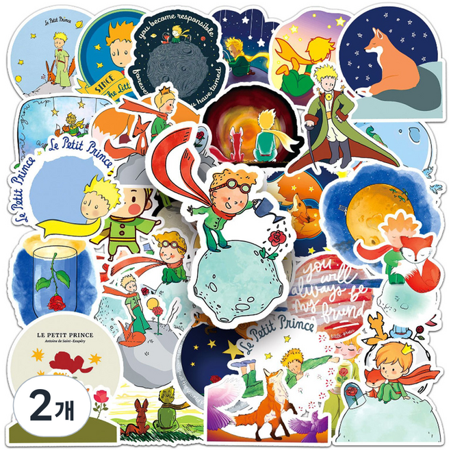 아이엔피 감성충만 방수PVC 꾸미기 스티커 50p, J 어린왕자, 2개