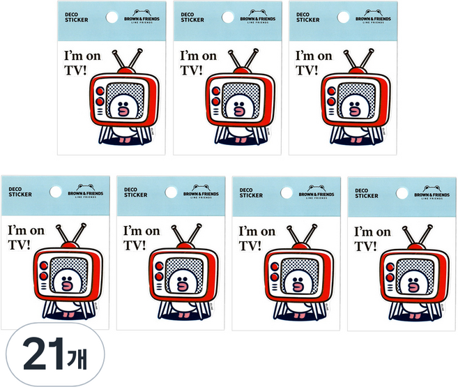 라인프렌즈 B&F 데코스티커 2탄, 아임온티비, 21개
