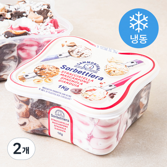 사몬타나 소르베티에라 젤라또 4가지맛 (냉동), 1kg, 1개입, 2개