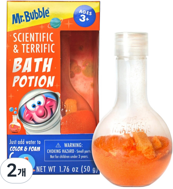 미스터버블 바스 포션 목욕놀이 입욕제 오렌지, 50g, 2개