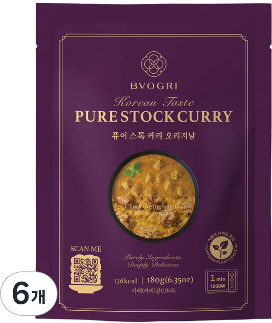 데이웰즈 퓨어 스톡 커리, 180g, 6개
