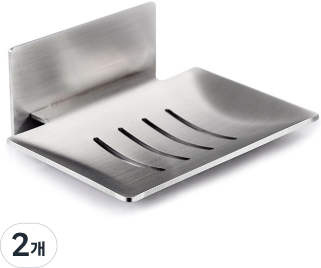 3M 강력접착 호텔식 스텐 비누받침대, 2개