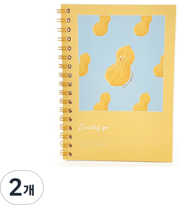 제이로그 체크리스트 노트 50매 A6, 아임 땅콩, 2개