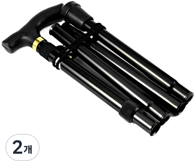 앙멧 초경량 접이식 지팡이, 블랙, 2개