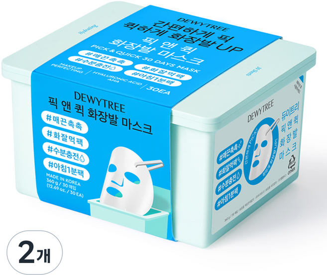 듀이트리 픽앤퀵 뽑아쓰는 화장발 마스크 팩, 30개입, 2개