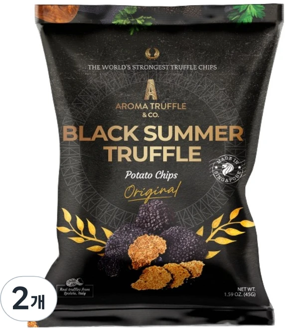 아로마트러플 블랙 써머 트러플 감자칩 오리지널, 45g, 2개 - 쿠팡