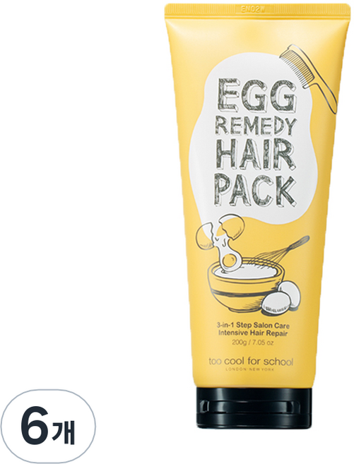 투쿨포스쿨 에그레미디 헤어팩, 200g, 6개