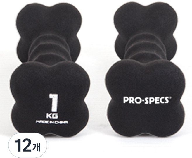 PRO-SPECS 氯丁橡膠啞鈴, 1kg, 12個