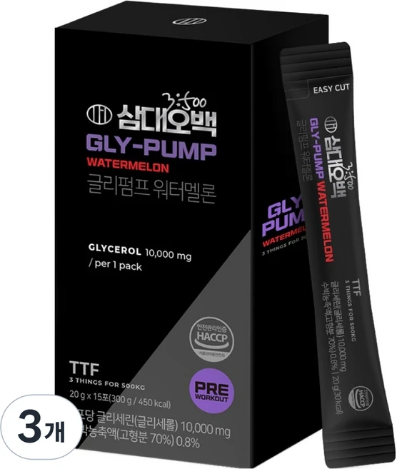 삼대오백 글리세롤 글리펌프 워터멜론 15p, 300g, 3개 - 쿠팡