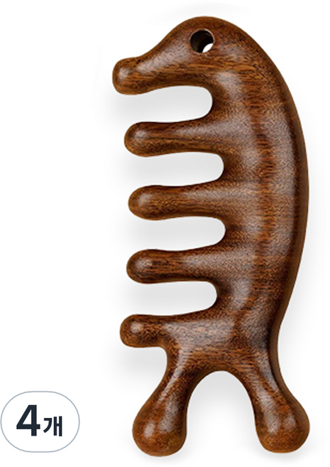 해피위더스 나무 얼굴 두피 괄사 마사지기 돌고래괄사, 4개