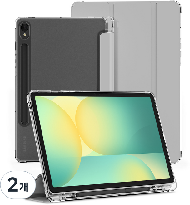 신지모루 클리어 펜슬 수납 태블릿PC 케이스, 웜 그레이, 2개