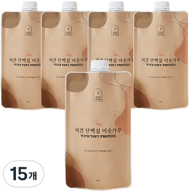 맘메이크 비건 단백질 미숫가루 쉐이크 파우치, 40g, 15개