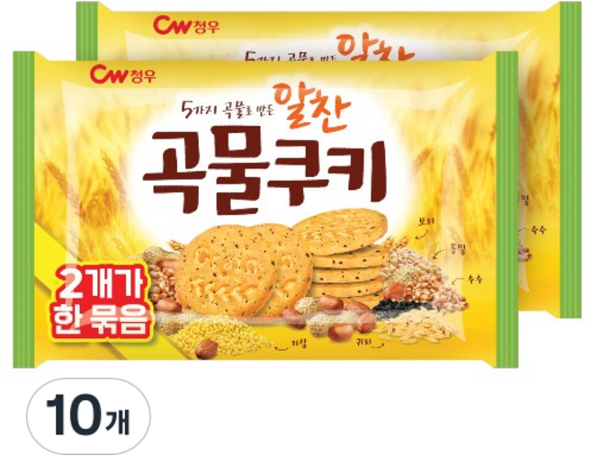 청우식품 알찬곡물쿠키, 200g, 10개