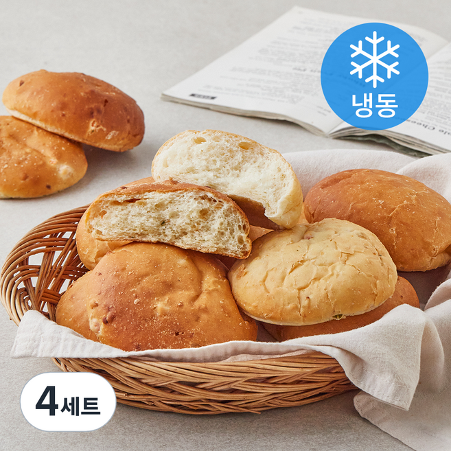 야미요밀 정성가득 채식 백미 모닝빵 + 야채 쌀모닝빵 세트 (냉동), 450g, 4세트