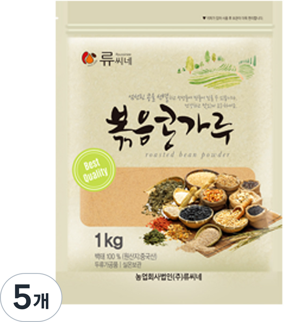 류씨네 수입산 볶음콩가루, 5개, 1kg