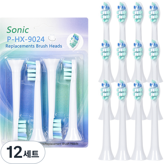 온비유 필립스 소닉케어 전동칫솔 호환 리필모 4개입, 옵티멀 플라그 디펜스, 12세트