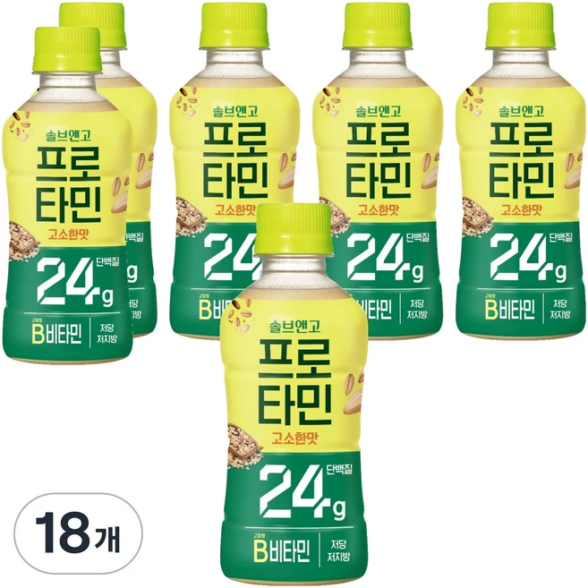솔브앤고 프로타민 고소한맛 24g 단백질, 250ml, 18개 - 쿠팡