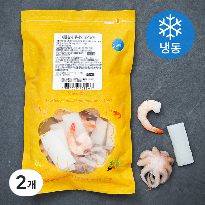 알찬해 해물담다 쭈새오 칠리갈릭 (냉동), 600g, 2개