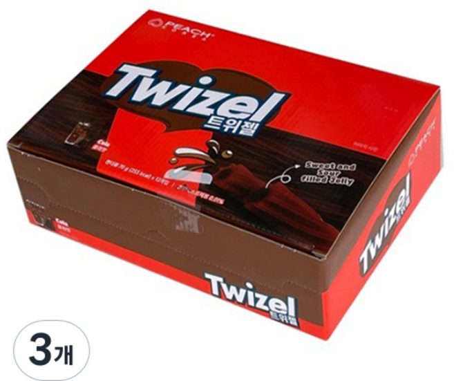twizel 夾心螺旋形長條軟糖 可樂口味, 70g, 36包