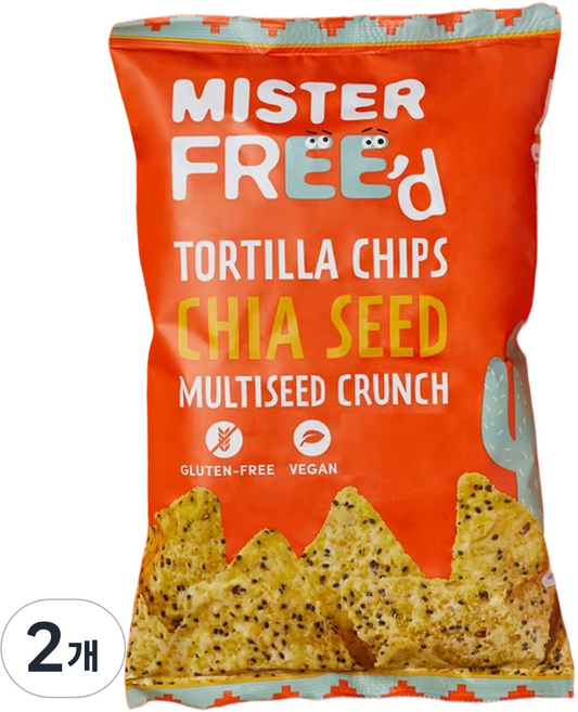 미스터프리드 비건 글루텐 프리 또띠아칩 치아씨드, 135g, 2개